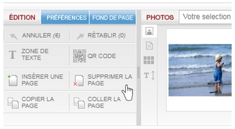 supprimer des pages