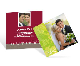 Carte de remerciement mariage